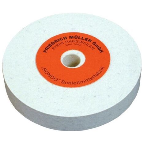 125-mm-Filzpolierscheibe – 20-mm-Bohrung – Körnung geeignet für Aluminium, Stahl, Edelstahl und Kunststoff – Maximale Drehzahl 3050 U/min⁻¹ – 125 x 20 x 20 mm (1/4)