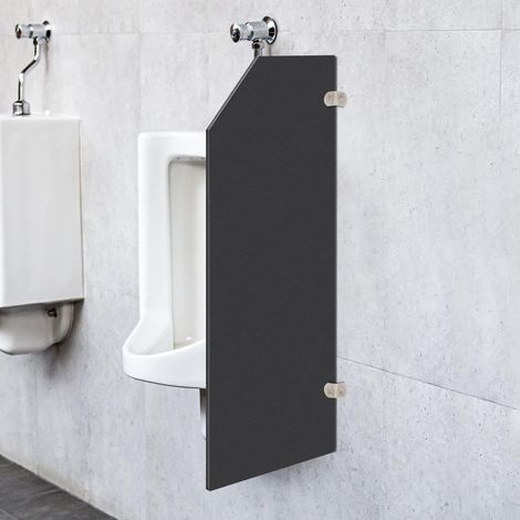 Urinal Trennwand, WC Schamwand Wandmontage Urinaltrennwand Pissoir Urinalwand WC Sichtschutz Urinal Wand 90x40cm (Schwarz)