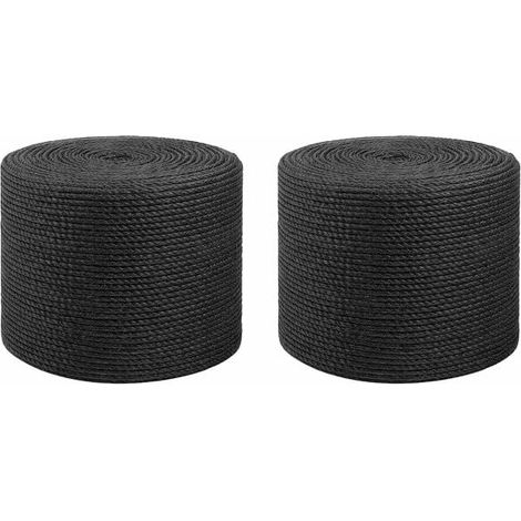 Corde de jute, 2 pièces, 2 cordes de jute noires, 100% Tossa