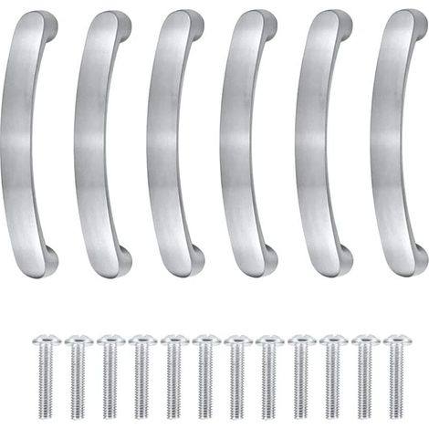 tiradores para armarios de cocina con orificio central de 96 mm, color plateado, para cajones, armarios de cocina, muebles, puertas y muebles con tornillos. (1/4)
