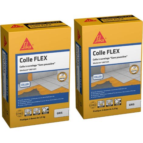 SIKA SikaCeram 200 Flex Fliesenkleber im Doppelpack - Grau - 2,5 kg