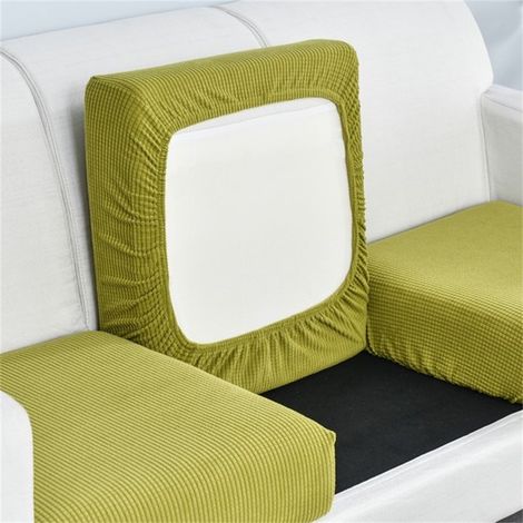 Housse De Coussin De Canapé - Élastique Haute Résilience - Protection Antitache Pour Siège Intérieur Ou Extérieur - Jaune - 1 Pièce (1/3)