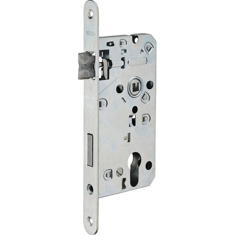 Boitier de serrure à encastrer cylindre 50mm – Coffre acier embouti – Pêne alliage zingué – Gâche plate acier – Carré 8mm (1/2)