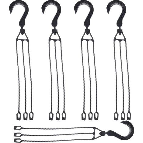 Lot de 5 chaînes de Suspension en Plastique pour Pots de Fleurs rotatives à 360° (Noir) (1/5)