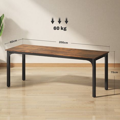 Schreibtisch, Computertisch, rustikales Design, viel Platz, Spanplatte, Braun (1/5)
