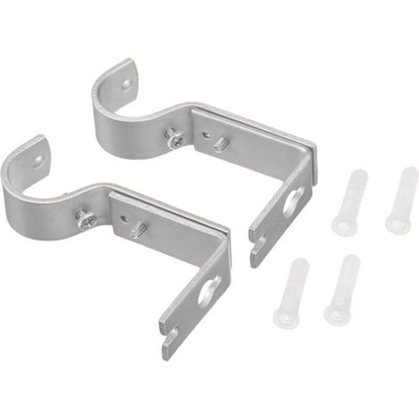 Lot de 2 Supports muraux réglables pour Tringle à Rideau en métal Robuste (1/5)