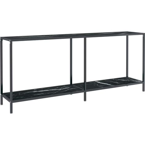 Maison Exclusive - Table console Noir 180x35x75,5 cm Verre trempé (1/5)