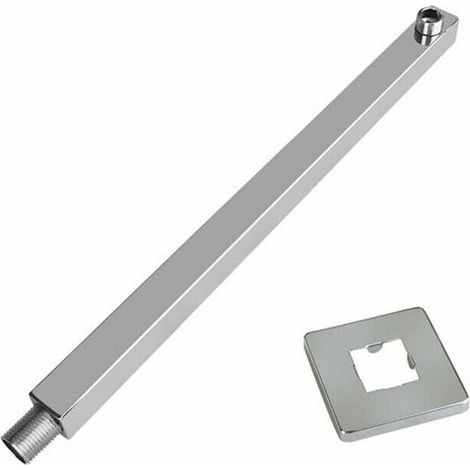 Green Mobility-Extension de pommeau de douche pluie carre 16 pouces bras en acier inoxydable fix au mur sans outils (1/5)