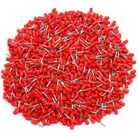 1000Pc 1mm2 AWG18 Isolation automobile fin cordon fil Borne rouge embouts (1/2)