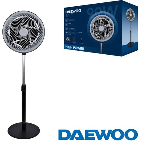Ventilador daewoo high speed 90w 12" 30cm base redonda - negro