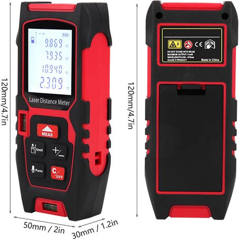 Télémètre laser portatif, instrument de mesure infrarouge de haute précision pour intérieur, appareil de mesure de hauteur portable, 60 m. (1/5)