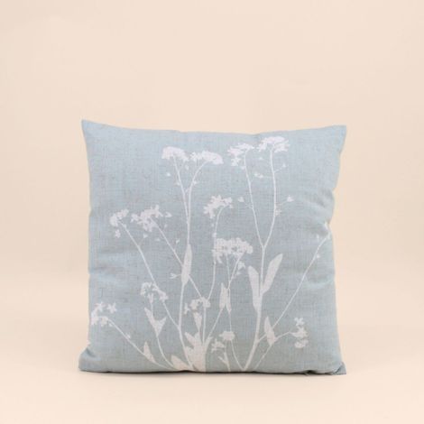 Coussin avec lin imprimé nature verte 40x40cm (1/5)