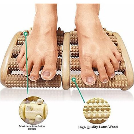 Filiyano-Rouleau de massage des pieds en bois pour la maison et le bureau – 20 cm (1/5)