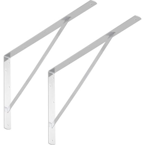 Set di 4 staffe per mensole (600 x 375 x 40 mm, zincate, verniciate a polvere) Staffa con distanziatore per la stabilizzazione (1/2)