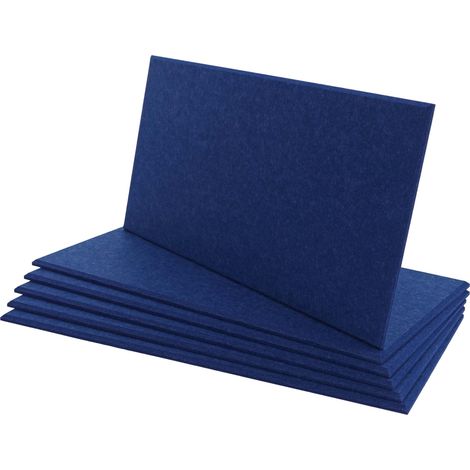 [NEUWERTIG] 6er-Set Akustikwandpaneel HHG-322, Wandpaneele Akustikplatten, schalldämmend 1qm Fläche 60x30cm dunkelblau (1/5)
