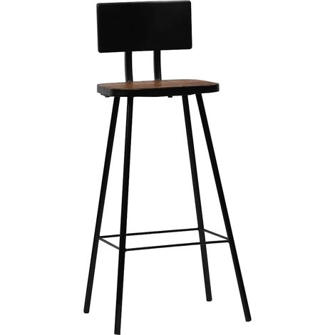 Maison Exclusive - Barhocker 2 Stk. Massives Altholz (1/5)