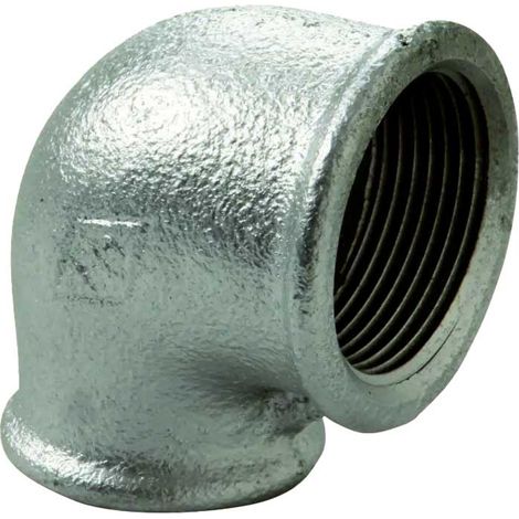 GOMITO 90° RIDOTTO FEMMINA/FEMMINA IN GHISA ZINCATA 1/2"" x 3/8