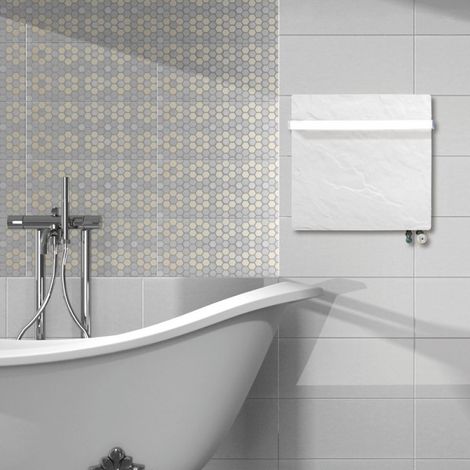 Sèche-serviette H2O DK11 Carré Blanc Quartz 500W - VALDEROMA 17050011B (1/2)