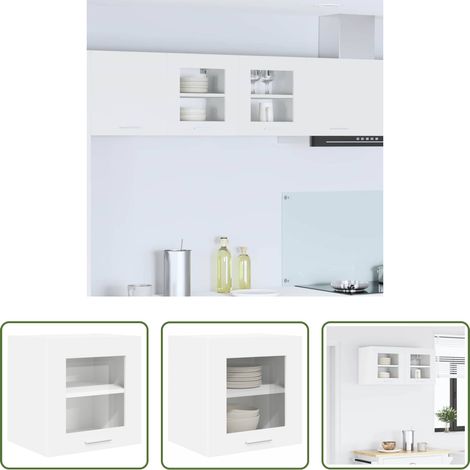vidaXL Meuble suspendu - Armoire suspendue Blanc 40 x 31 x 40 cm Bois d'ingénierie (1/5)