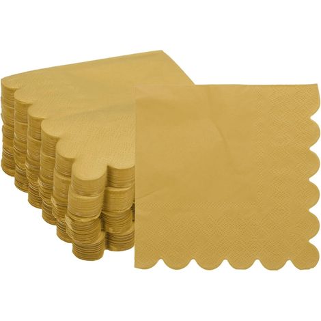 Cocktail Napkins, 100 Pack Or 2-Ply Carrés Serviettes Jetables 10" x 10" Serviettes Papier Pour Dîner Mariage Bar Fête D’Anniversaire Et Utilisation Quotidienne (1/5)