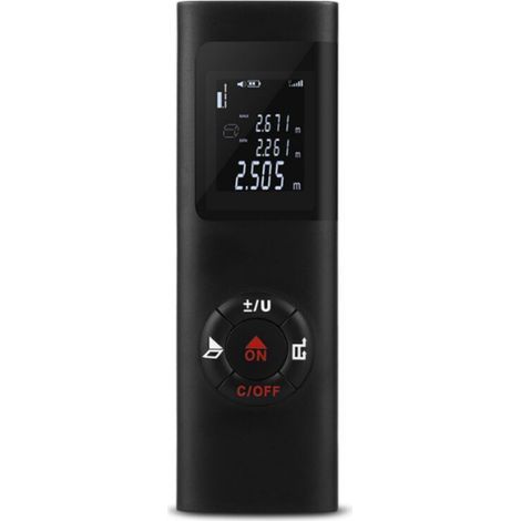 Télémètre Laser 60m, Portable, Numérique, Mesure Distance, Surface, Volume, Fonction Pythagore, IP54, LCD Rétro-éclairage, Rechargeable USB (1/4)