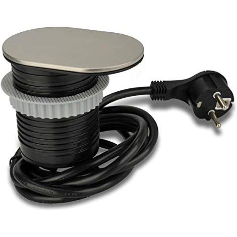 Unitec Schuko + USB Presa da Incasso, Coperchio in Acciaio (1/3)
