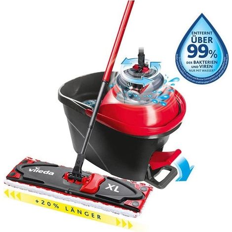 Vileda Ultramax Turbo XL Mocio rotante piatto con secchio