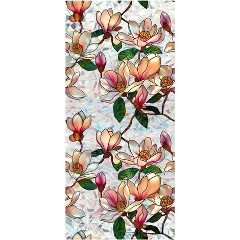 Film de confidentialité pour fenêtres, effet vitrail, protection UV, E, 43cm x 100cm-e (1/2)