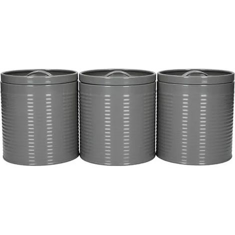 KitchenCraft Grey 3 Piece Canister Set (1/5)