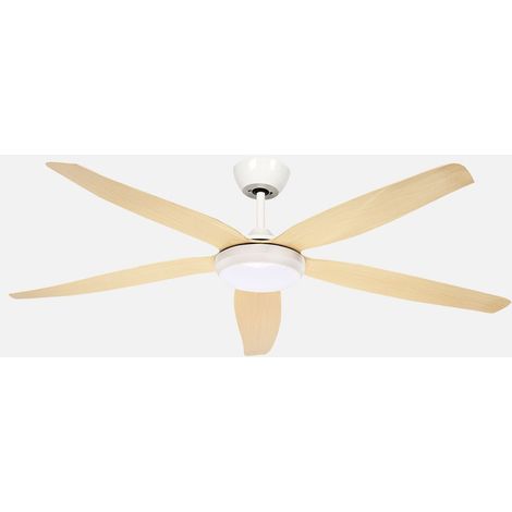 Ventilador Dc Altea 24w Blanco/haya 5aspas 6vel.142d 2880 Lm 3000-4500-6500k Remoto+memoria+temporizador