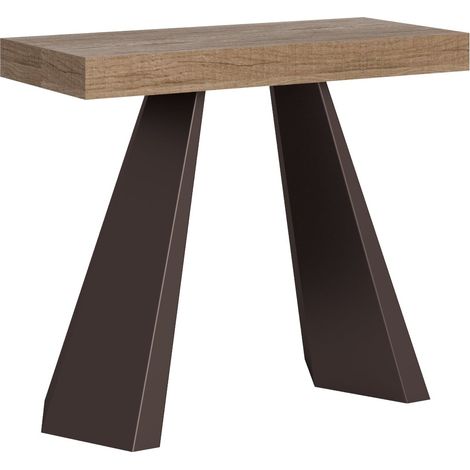 Consolle Allungabile 90-196x40x77 cm in Nobilitato Marrone (1/4)