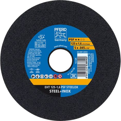 Disque à tronçonner Universel PSF Steelox Pferd - 125 - 1,6 - 22,23 - 41-plat (1/4)