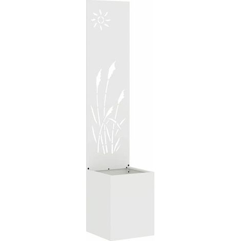 Paravent de jardin ajouré blanc, 32 x 150 cm (1/5)