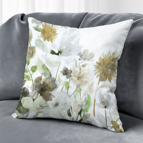 Housse de coussin floral papillon, décoration canapé intérieur,50×50cm (1/5)