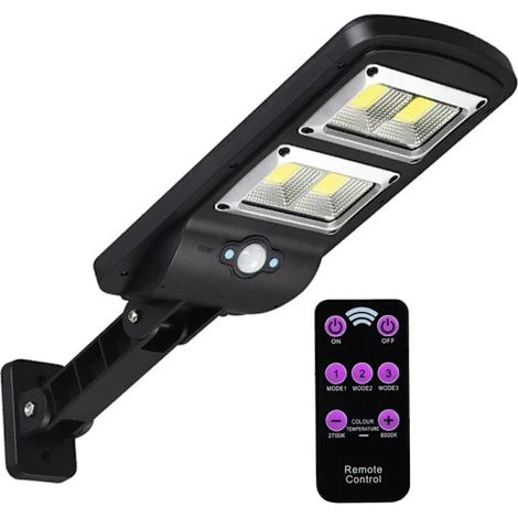 Lampe solaire extérieure LED pour jardin, télécommande intelligente, applique murale de jardin avec 3 modes (1/4)