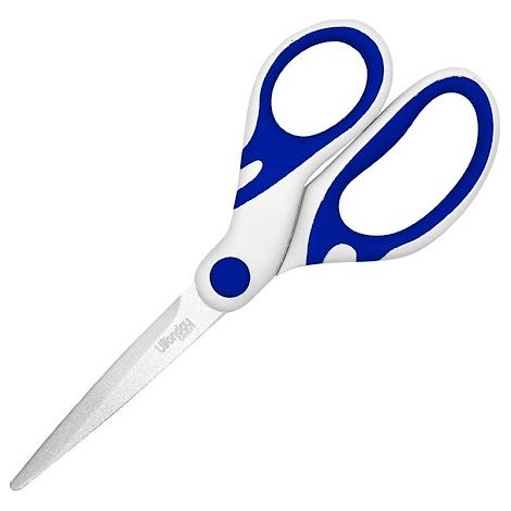 Ciseaux Candy Wonday droitiers bout pointus 21 cm bicolores - bleu