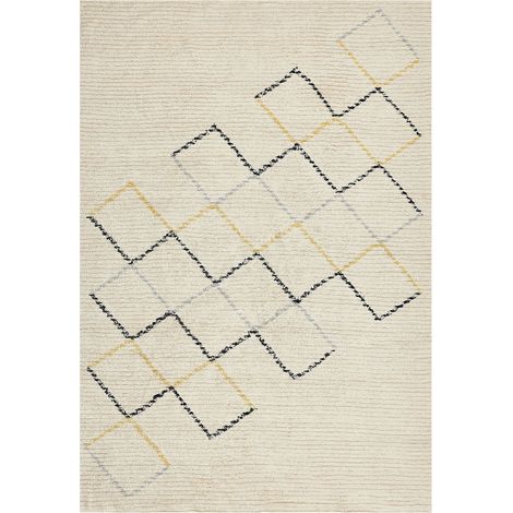 Rug TEZPUR Beige 140 x 200 cm Cotton (1/5)