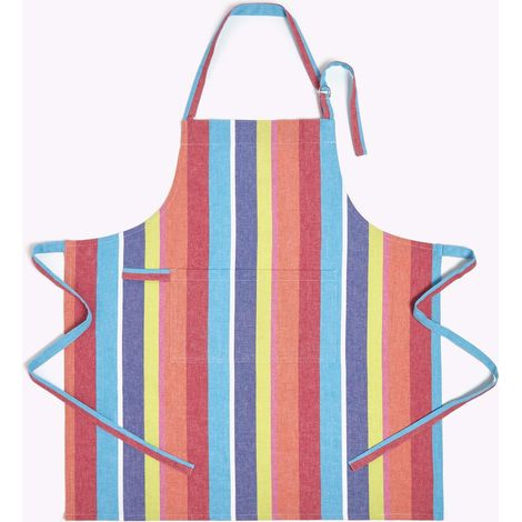 HOMESCAPES Multi Colour Stripe Cotton Apron