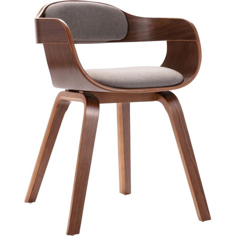 Chaise de salle à manger - Chaise à dîner Taupe Bois courbé et tissu BV481871 - BonneVie (1/5)