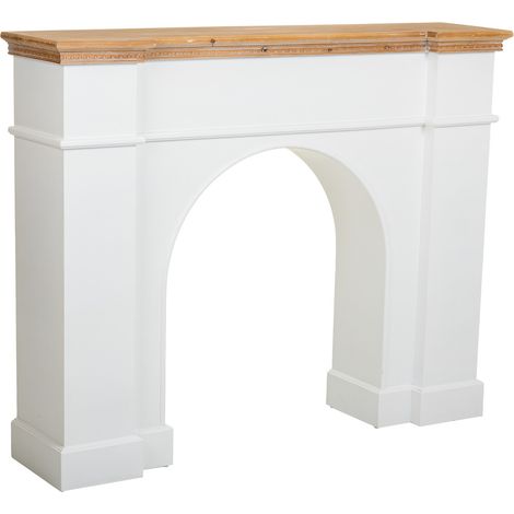 Marco de chimenea de madera blanco 125.5x29x101 (1/5)