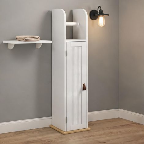 Armoire de rangement blanc en bois 20 x 20 x 80 cm (1/5)