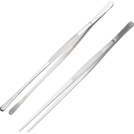 1 pince cuisine inox, 30 cm, antidérapante, multi-usages, haute précision pour barbecue et préparation alimentaire