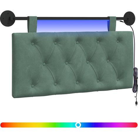Maison Exclusive - Testiera sospesa Con luce LED Verde Mare Velluto (1/5)