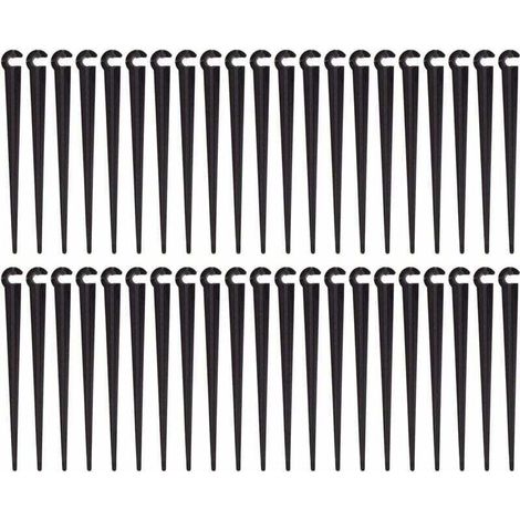 Piquets de Support de Tuyau d'irrigation Support Piquet de Tube Irrigation Goutte à Goutte Plastique Outil de Jardinage.Paquet de 100(Taille d'ouverture 1/4 pouce) (1/5)