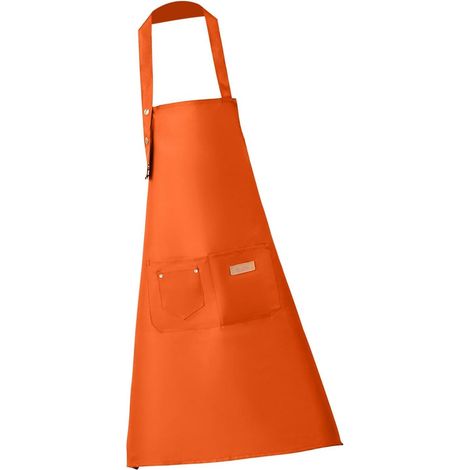 Tablier en toile avec poches,Tablier en toile - Tablier de peinture avec 2 poches,Sangle réglable, tablier de barbecue imperméable pour femmes hommes adultes, tablier multifonction pour salon (1/5)