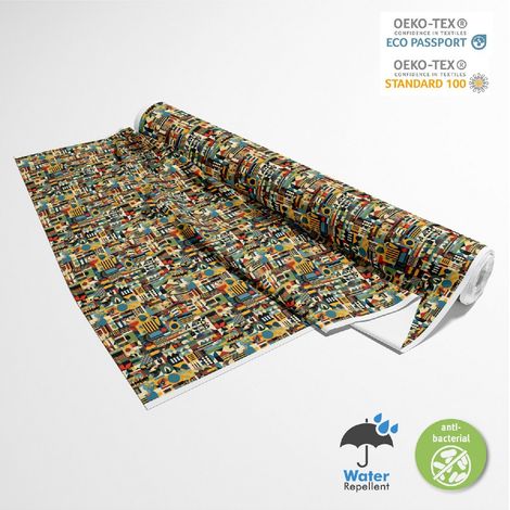 TISSUS DÉCORATIFS D'EXTÉRIEUR OXFORD - Motif africain  DX18013 (1/5)