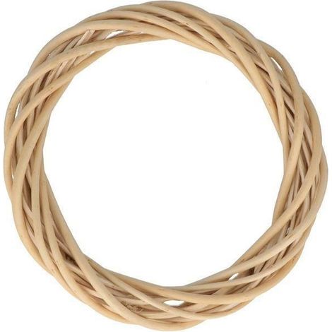Couronne en osier - ARTEMIO - 20 cm - Beige - Décoration personnalisable - Mixte