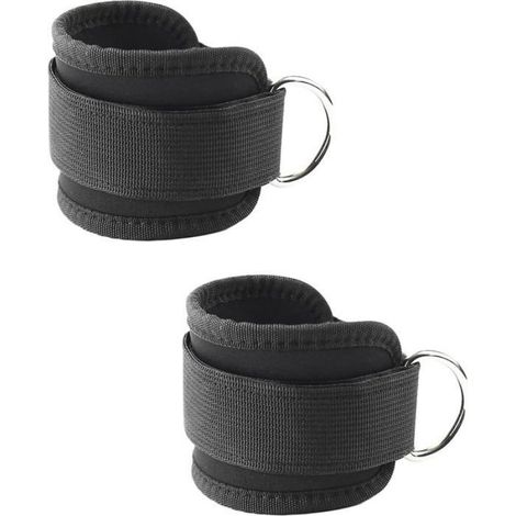 2 Pièces Sangle De Fitness,Nylon Et Spandex,Réglable,Extension Jambes,Noir,Musculation Maison (1/5)