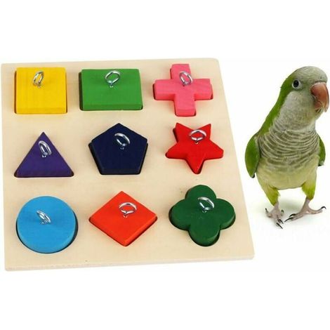 Oiseaux Puzzle Jouets Perroquet Jouets Éducatifs Alimentation Des Oiseaux Jouets En Bois Hamster Gerbille Perruche Inséparable Blocs De Construction Jouets - Coul Aléatoire (1/5)