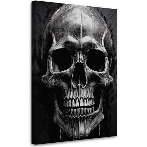 Tableau déco Crâne Noir et blanc 40x60 (1/5)